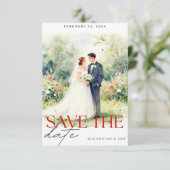 Save The Date Wedding Invitation | Romantic (Stehend Vorderseite)