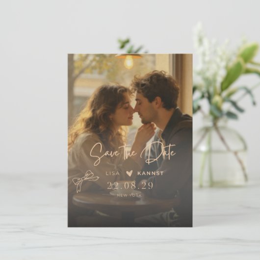 Save The Date Wedding Invitation | Romantic  (Stehend Vorderseite)