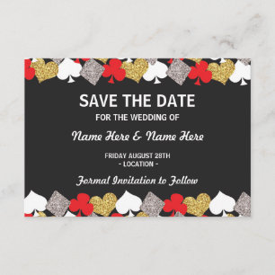 Save the Date Wedding Las- Vegaskasino-Karte