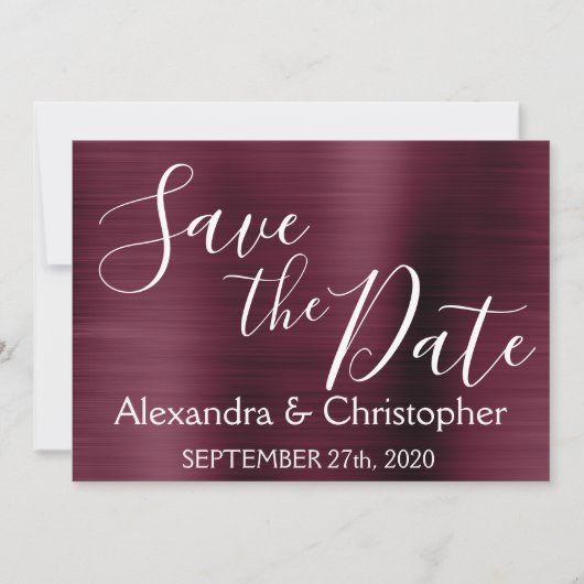 Save the Date Wedding Lila Burgundy (Vorderseite)