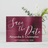 Save the Date Wedding Lila Burgundy (Stehend Vorderseite)