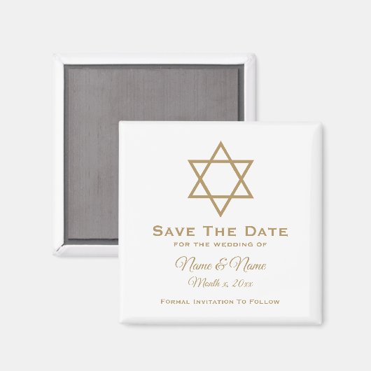 Save the Date Wedding Magnet : David Star (Vorderseite/Rückseite)