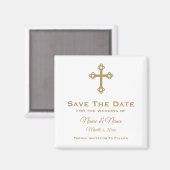 Save the Date Wedding Magnet : Religiöses Kreuz (Vorderseite/Rückseite)