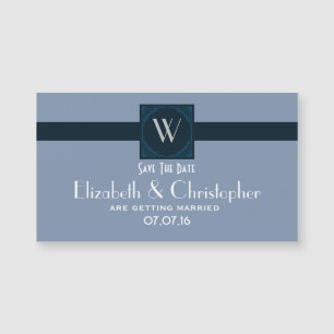 Save the Date Wedding Monogram Initial Magnetkarte