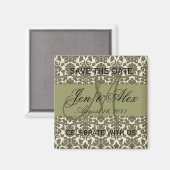 Save the Date Wedding Monogram Taupe Magnet (Vorderseite/Rückseite)