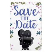 Save the Date Wedding Movie Camera Magnet (Vertikal)