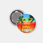 Save the Date Wedding Palm Trees Magnet (Vorderseite/Rückseite)