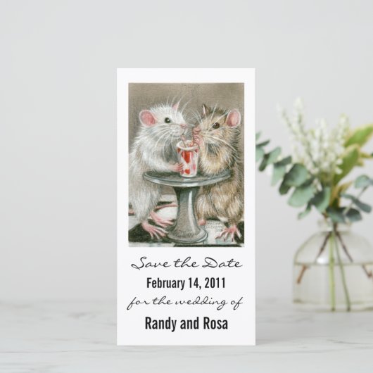 Save the Date Wedding Rat Foto Card (Stehend Vorderseite)