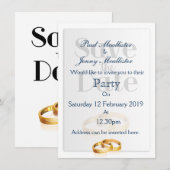 Save the Date Wedding Rings Einladung (Vorne/Hinten)