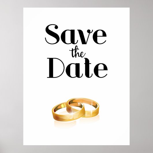 Save the Date Wedding Rings Poster (Vorne)