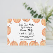 Save the Date Wedding Rustic Pumpkin Wasserfarbe (Stehend Vorderseite)