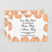Save the Date Wedding Rustic Pumpkin Wasserfarbe (Vorne/Hinten)