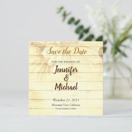 Save the Date Wedding Sepia Brown Matte Elegant (Stehend Vorderseite)