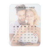 Save the Date Wedding Simple 5 Row Calendar Foto Magnet (Vertikal)