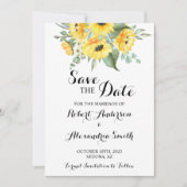Save the Date Wedding Sunflowers Grüne Einladung (Vorderseite)