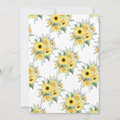 Save the Date Wedding Sunflowers Grüne Einladung (Rückseite)