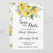 Save the Date Wedding Sunflowers Grüne Einladung (Vorne/Hinten)