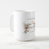 Save the Date Wedding Themed Kaffeetasse (Vorderseite Links)