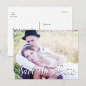SAVE THE DATE Wedding Typografy FOTO Postcard Ankündigungspostkarte (Vorne/Hinten)
