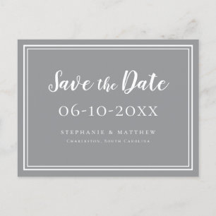 Save the Date Wedding Ultimate Gray Simple Modern Ankündigungspostkarte