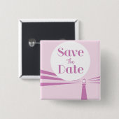 Save the Date Wedding Vintag Lighthouse Button (Vorne & Hinten)