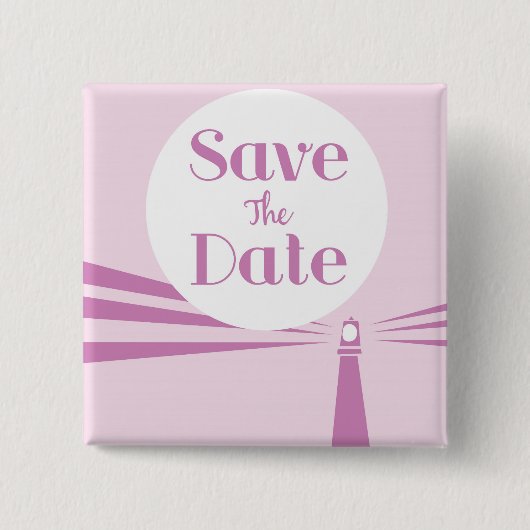 Save the Date Wedding Vintag Lighthouse Button (Vorderseite)