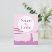 Save the Date Wedding Vintag Lighthouse Postkarte (Stehend Vorderseite)