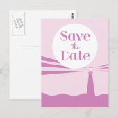 Save the Date Wedding Vintag Lighthouse Postkarte (Vorne/Hinten)