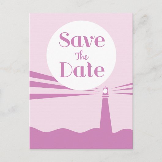 Save the Date Wedding Vintag Lighthouse Postkarte (Vorderseite)
