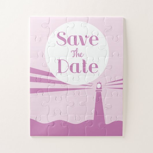 Save the Date Wedding Vintag Lighthouse Puzzle (Vertikal)