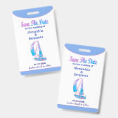 Save the Date Wedding Watercolor Ausweis (Vorder- & Rückseite)