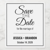 Save the Date Wedding Wine Label v2 Weinetikett (Einzelnes Label)