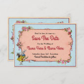 Save the Date Wedding Wonderland Rabbit Einladung (Vorne/Hinten)