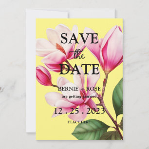 SAVE THE DATE WEDING PINK BLUME EINLADUNG