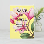 SAVE THE DATE WEDING PINK BLUME EINLADUNG (Stehend Vorderseite)