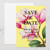 SAVE THE DATE WEDING PINK BLUME EINLADUNG (Vorne/Hinten)