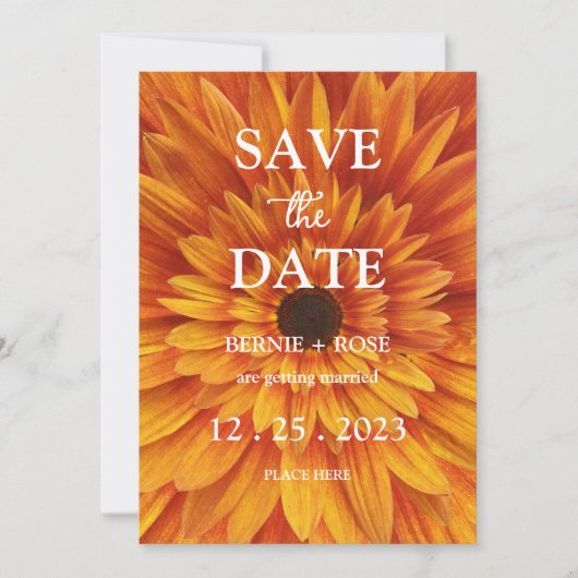 SAVE THE DATE WEDING SUNFLOWER EINLADUNG (Vorderseite)
