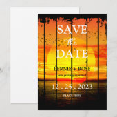 SAVE THE DATE WEDING SUNSET EINLADUNG (Vorne/Hinten)
