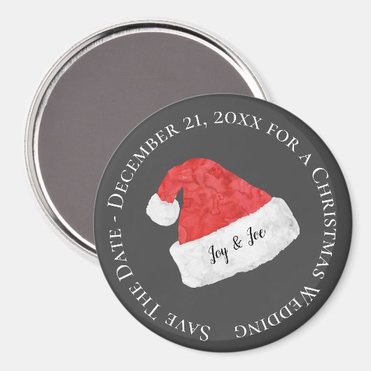 Save the Date/Weihnachten Hochzeit/Weihnachtsmannm Magnet (Vorderseite/Rückseite)