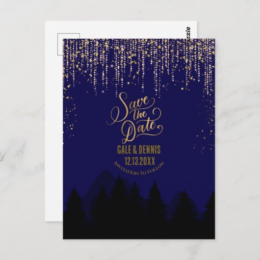 Save the Date Weihnachts-Postkarte Postkarte (Vorne/Hinten)
