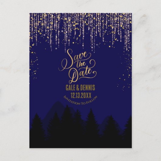 Save the Date Weihnachts-Postkarte Postkarte (Vorderseite)