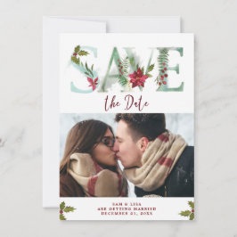 Save the Date Weihnachtsfotokarte Feiertagskarte
