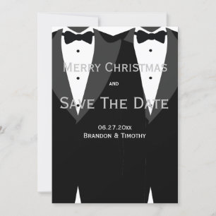 Save the Date Weihnachtskarten Silver Gay Wedding