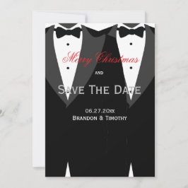 Save the Date Weihnachtskarten White Gay Wedding