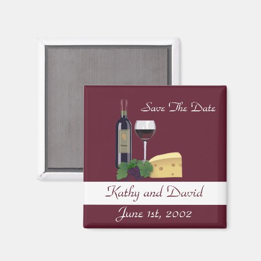 Save the Date Wein Magnet (Vorderseite/Rückseite)