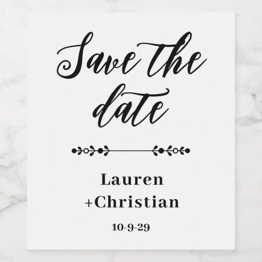 Save the Date Weinetikett (Einzelnes Label)