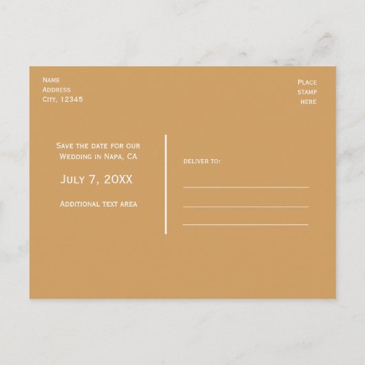 SAVE THE DATE Weinglas JEDE FARBE Postkarte (Rückseite)