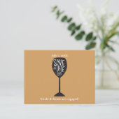 SAVE THE DATE Weinglas JEDE FARBE Postkarte (Stehend Vorderseite)