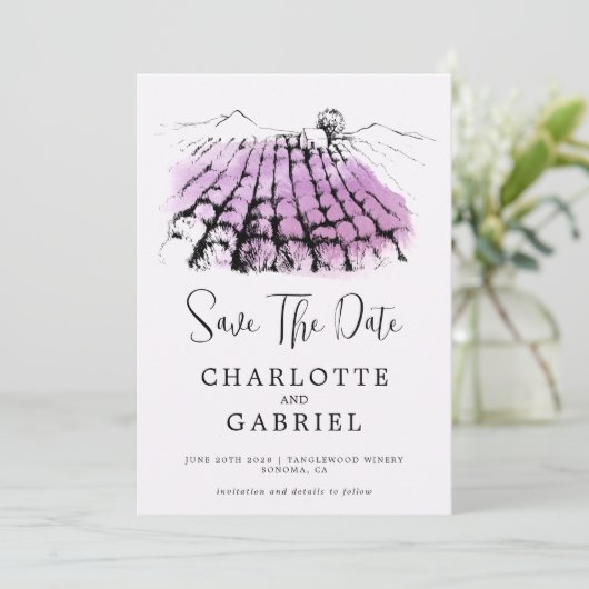 Save the Date Weinverheiratung (Stehend Vorderseite)