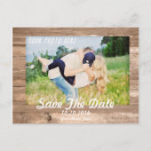 Save the Date weiß Ankündigungspostkarte (Vorderseite)